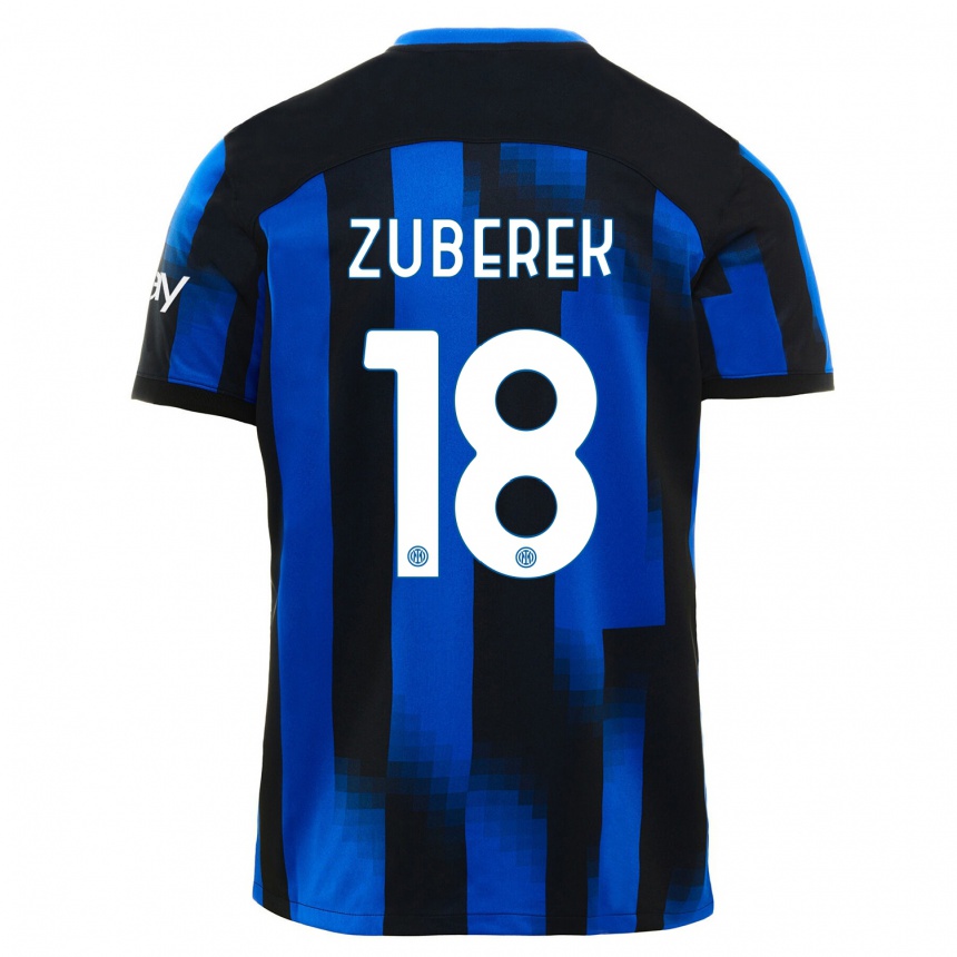 Mujer Fútbol Camiseta Jan Zuberek #18 Azul Negro 1ª Equipación 2023/24 México