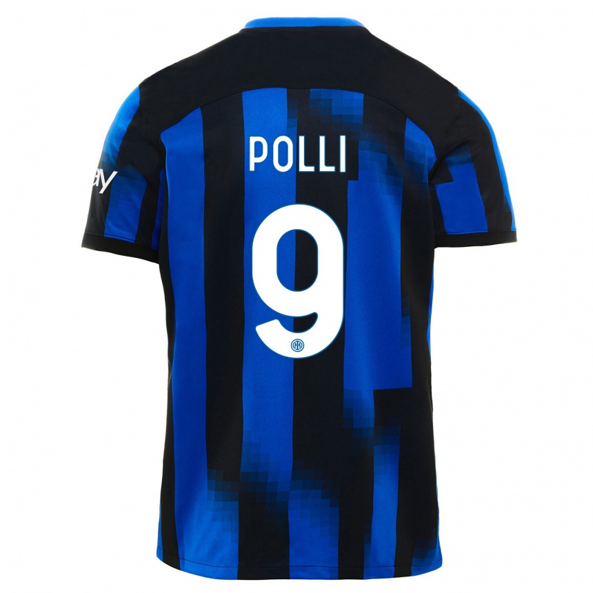 Mujer Fútbol Camiseta Elisa Polli #9 Azul Negro 1ª Equipación 2023/24 México