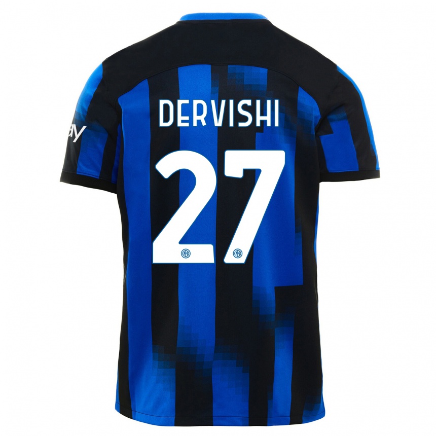 Mujer Fútbol Camiseta Kristian Dervishi #27 Azul Negro 1ª Equipación 2023/24 México