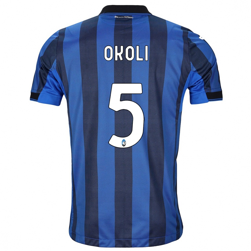 Mujer Fútbol Camiseta Caleb Okoli #5 Azul Negro 1ª Equipación 2023/24 México