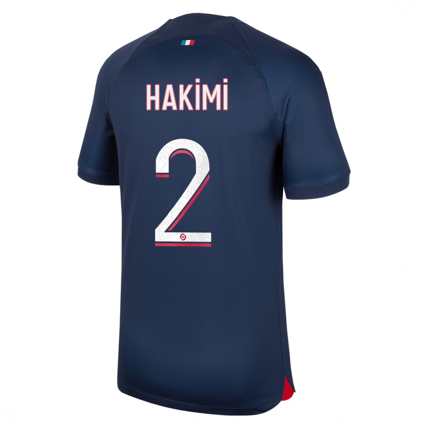 Mujer Fútbol Camiseta Achraf Hakimi #2 Azul Rojo 1ª Equipación 2023/24 México