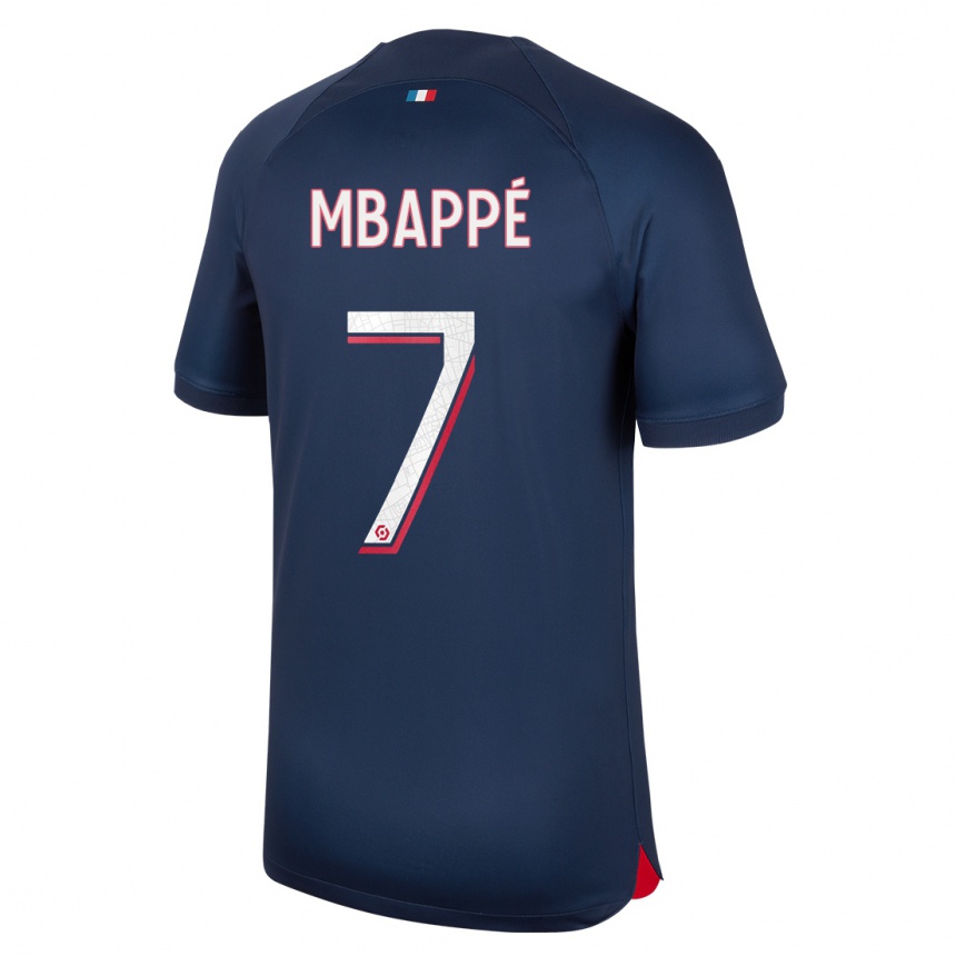 Mujer Fútbol Camiseta Kylian Mbappe #7 Azul Rojo 1ª Equipación 2023/24 México