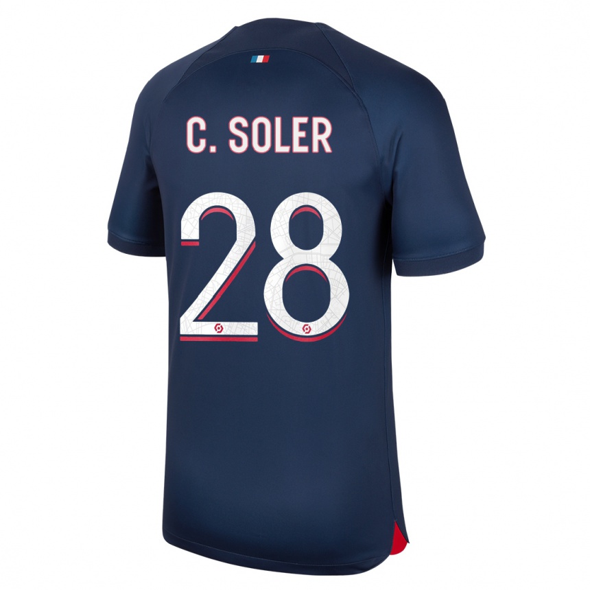 Mujer Fútbol Camiseta Carlos Soler #28 Azul Rojo 1ª Equipación 2023/24 México