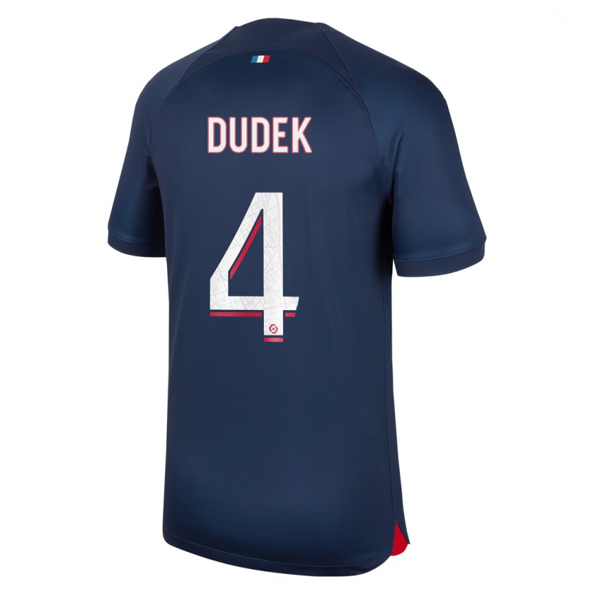 Mujer Fútbol Camiseta Paulina Dudek #4 Azul Rojo 1ª Equipación 2023/24 México