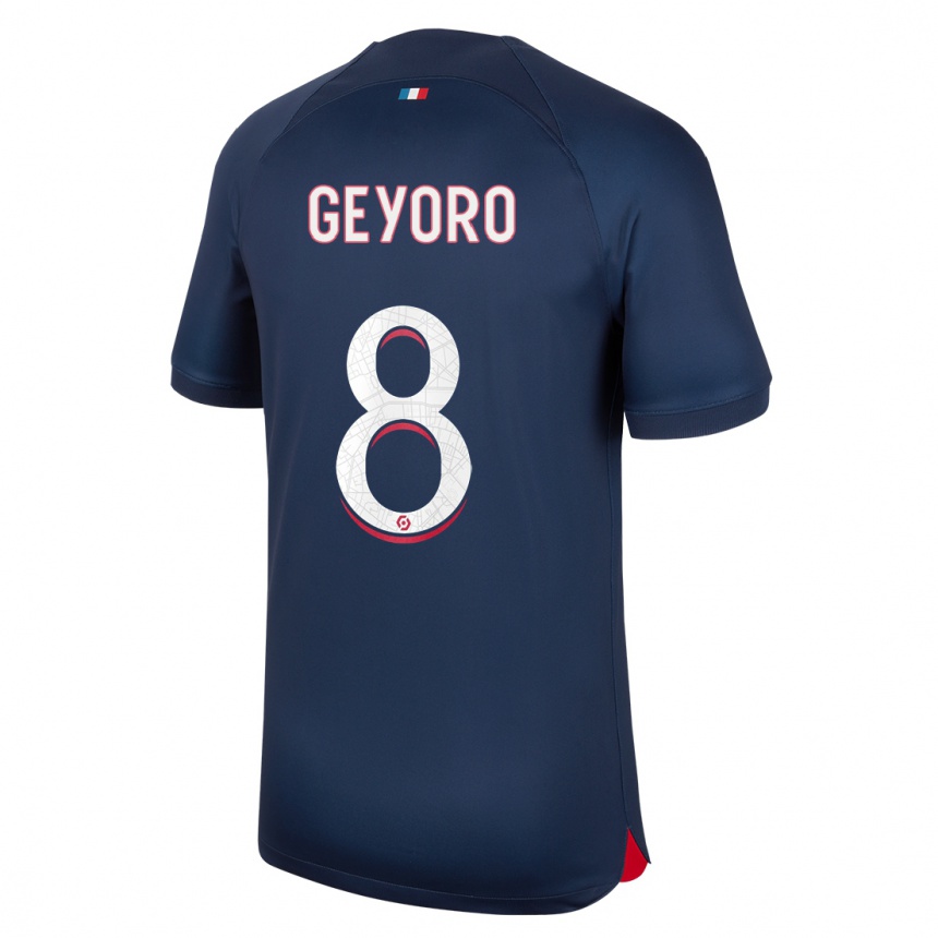 Mujer Fútbol Camiseta Grace Geyoro #8 Azul Rojo 1ª Equipación 2023/24 México