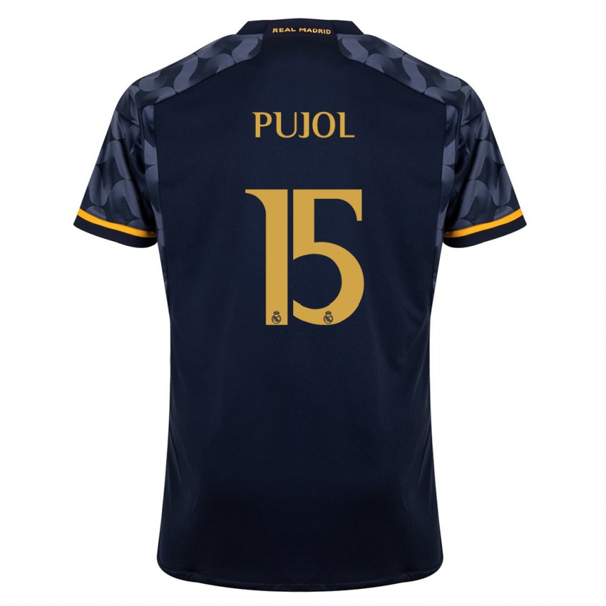 Mujer Fútbol Camiseta Edgar Pujol #15 Azul Oscuro 2ª Equipación 2023/24 México