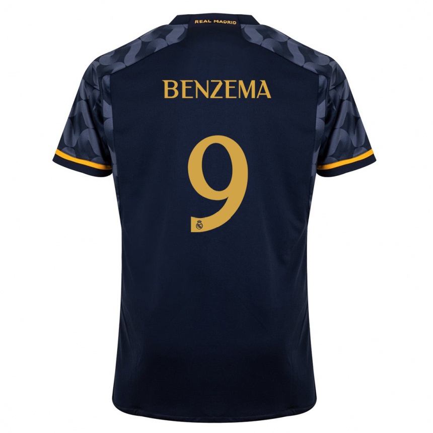 Mujer Fútbol Camiseta Karim Benzema #9 Azul Oscuro 2ª Equipación 2023/24 México