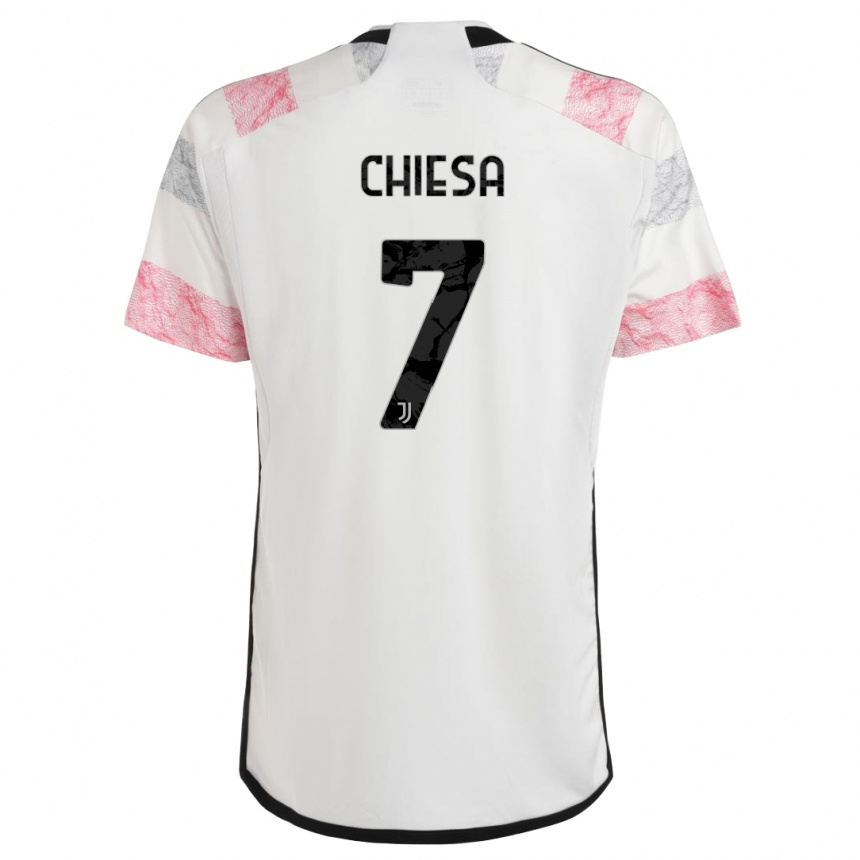 Mujer Fútbol Camiseta Federico Chiesa #7 Blanco Rosa 2ª Equipación 2023/24 México