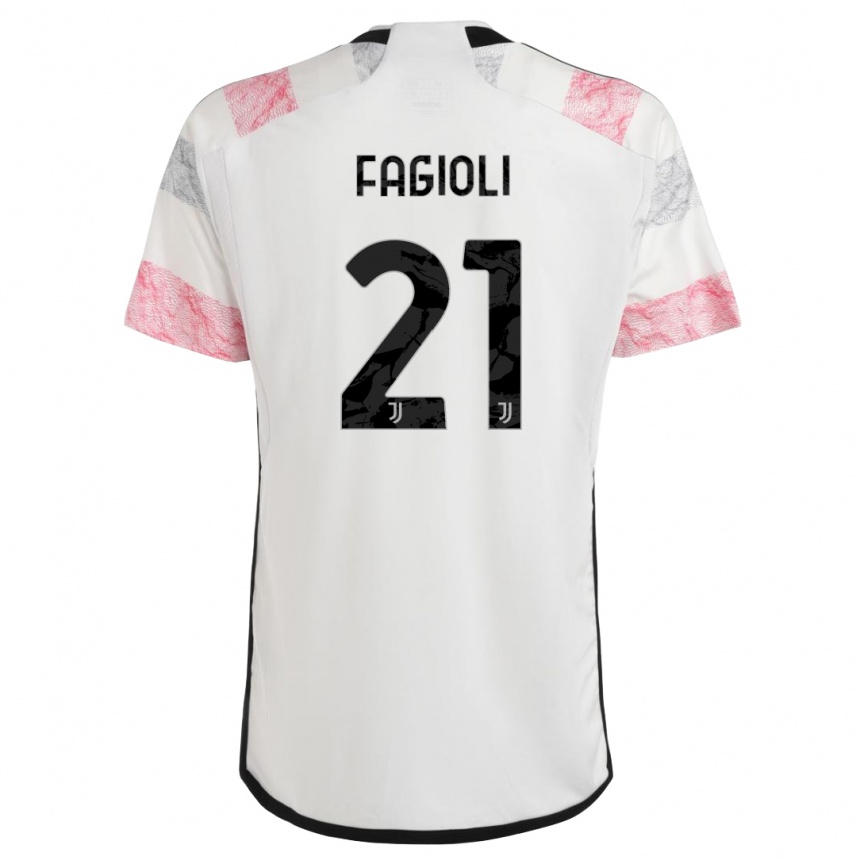 Mujer Fútbol Camiseta Nicolo Fagioli #21 Blanco Rosa 2ª Equipación 2023/24 México