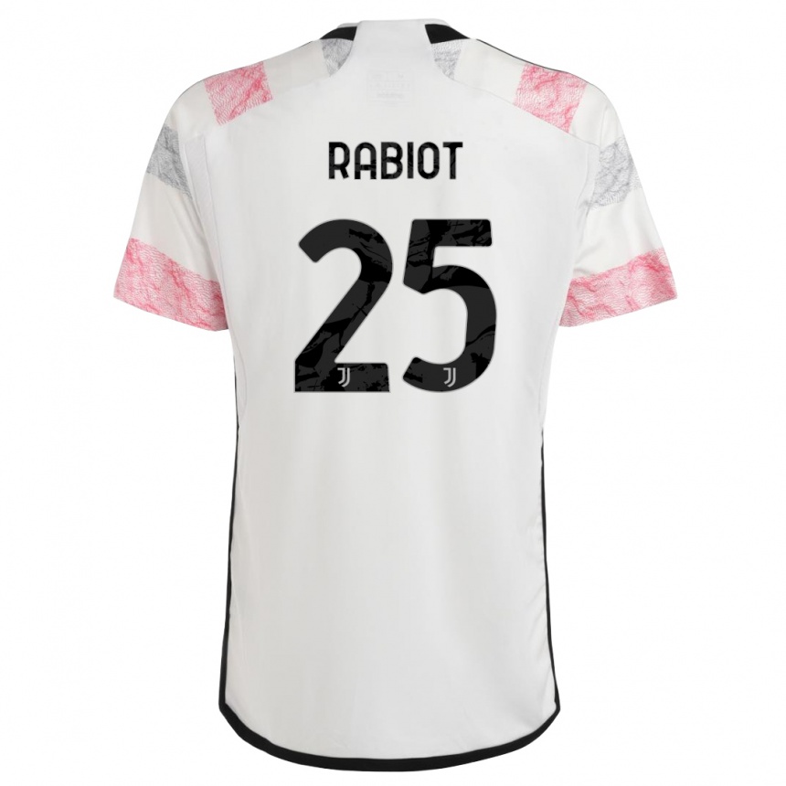 Mujer Fútbol Camiseta Adrien Rabiot #25 Blanco Rosa 2ª Equipación 2023/24 México