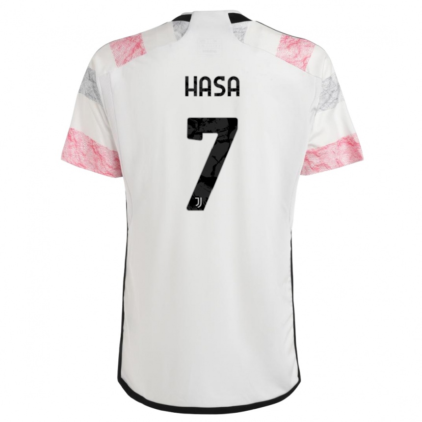 Mujer Fútbol Camiseta Luis Hasa #7 Blanco Rosa 2ª Equipación 2023/24 México