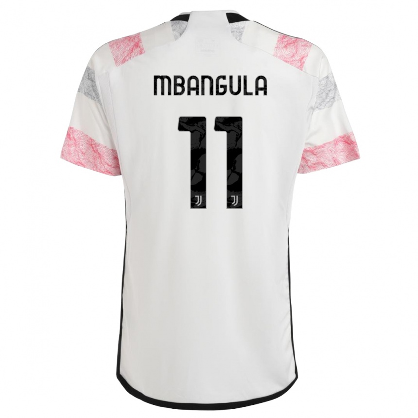 Mujer Fútbol Camiseta Samuel Mbangula #11 Blanco Rosa 2ª Equipación 2023/24 México