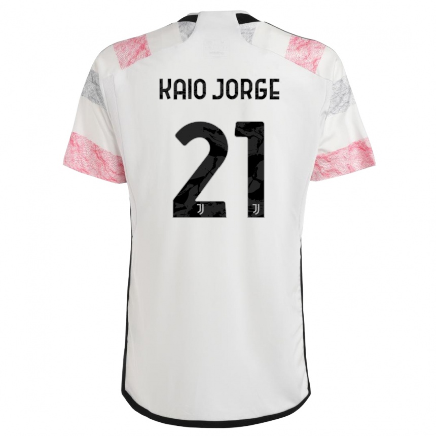 Mujer Fútbol Camiseta Kaio Jorge #21 Blanco Rosa 2ª Equipación 2023/24 México