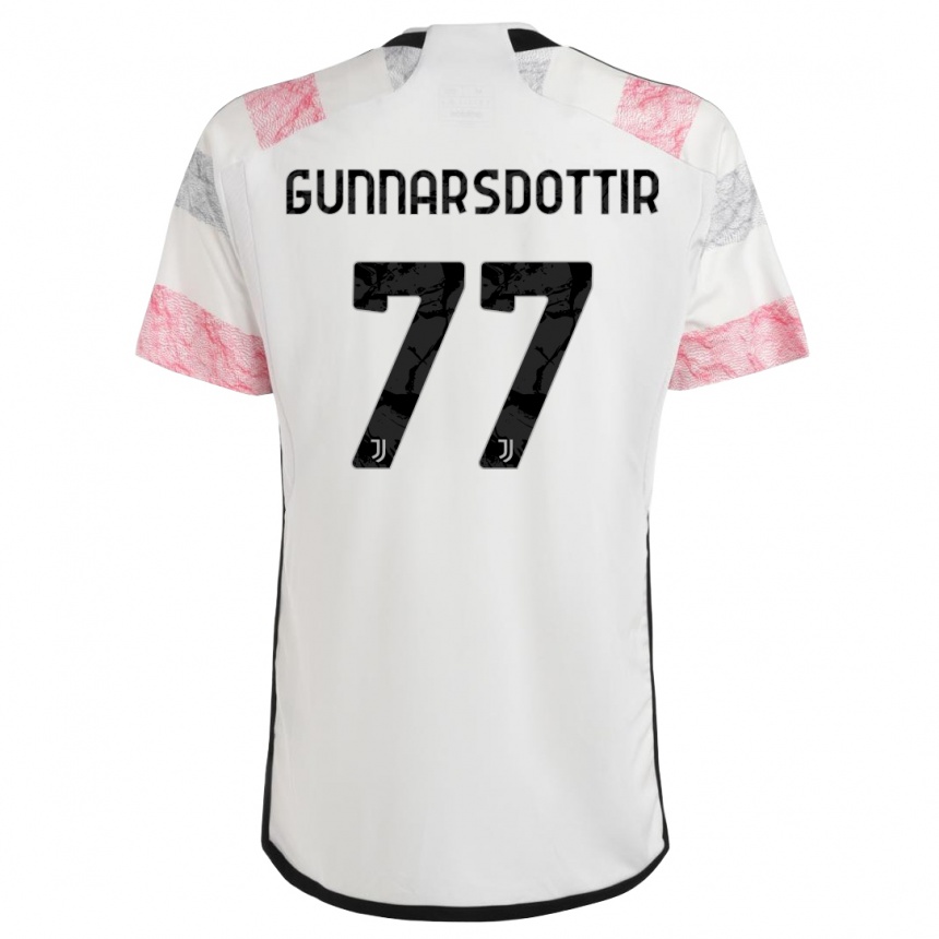 Mujer Fútbol Camiseta Sara Bjork Gunnarsdottir #77 Blanco Rosa 2ª Equipación 2023/24 México