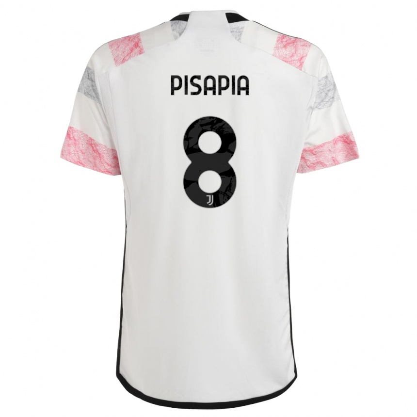 Mujer Fútbol Camiseta Luciano Pisapia #8 Blanco Rosa 2ª Equipación 2023/24 México