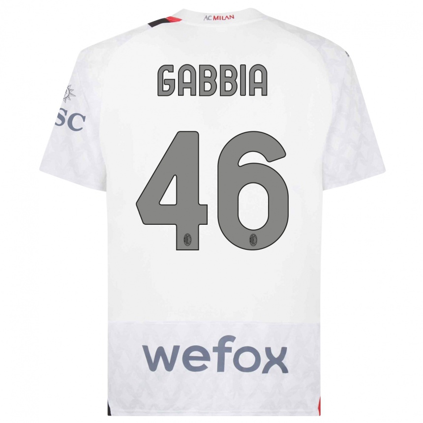 Mujer Fútbol Camiseta Matteo Gabbia #46 Blanco 2ª Equipación 2023/24 México