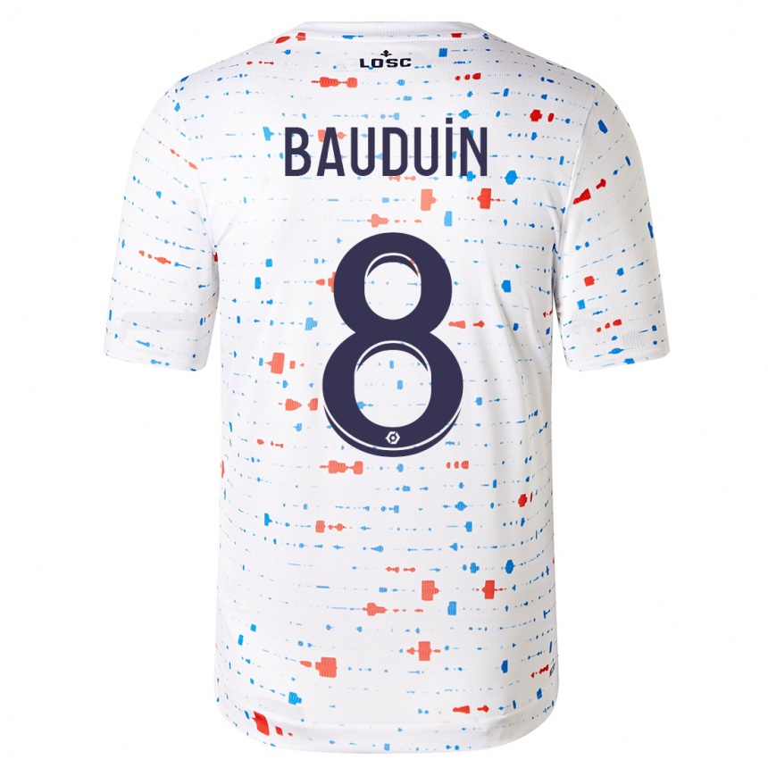 Mujer Fútbol Camiseta Justine Bauduin #8 Blanco 2ª Equipación 2023/24 México