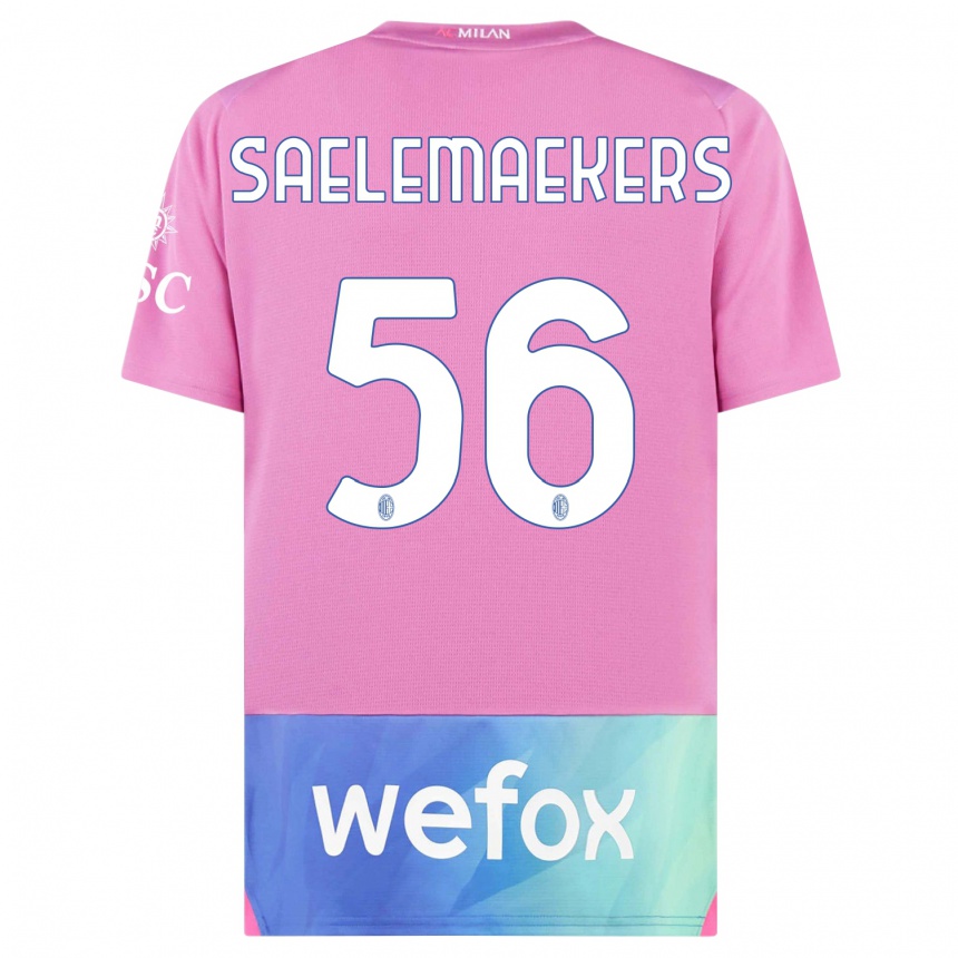 Mujer Fútbol Camiseta Alexis Saelemaekers #56 Rosado Morado Equipación Tercera 2023/24 México