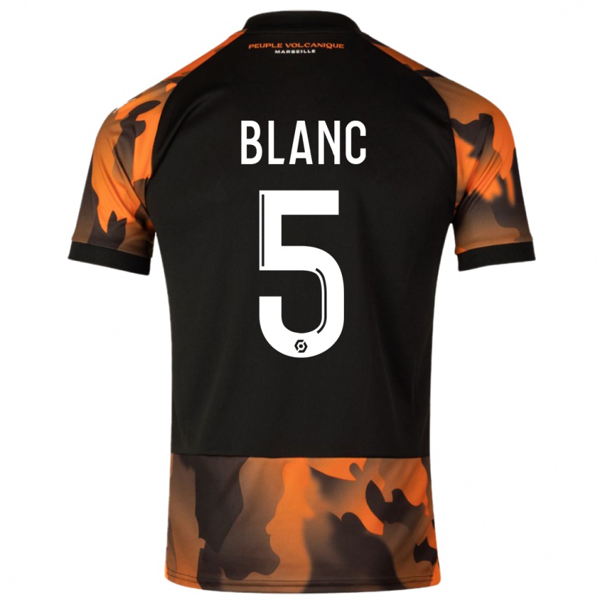 Mujer Fútbol Camiseta Amandine Blanc #5 Negro Naranja Equipación Tercera 2023/24 México