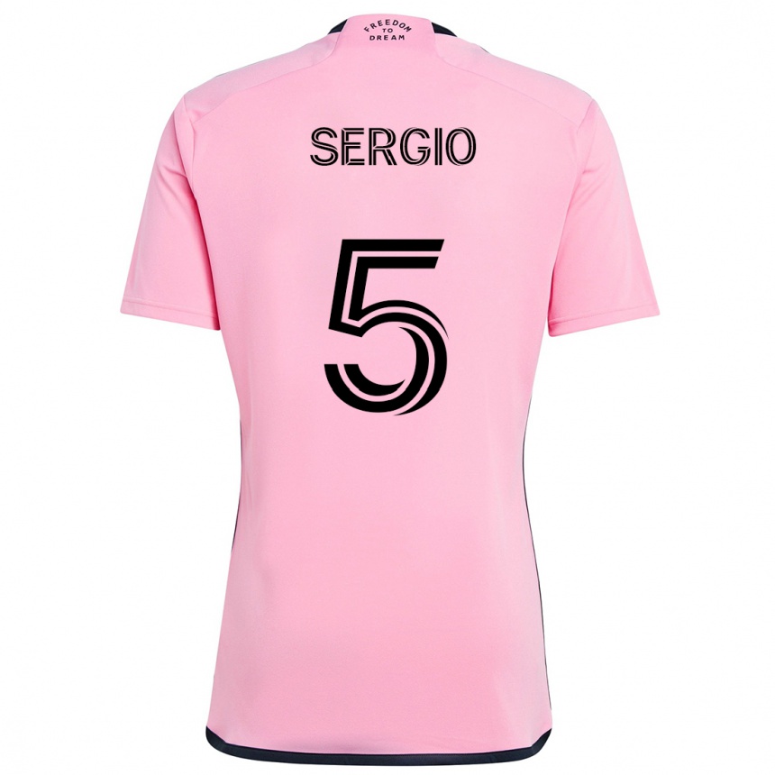 Niño Fútbol Camiseta Sergio Busquets #5 Rosa 1ª Equipación 2024/25 México