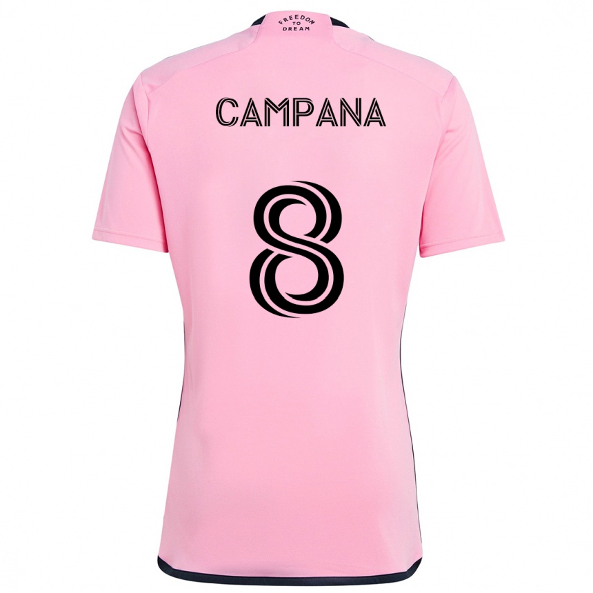 Niño Fútbol Camiseta Leonardo Campana #8 Rosa 1ª Equipación 2024/25 México