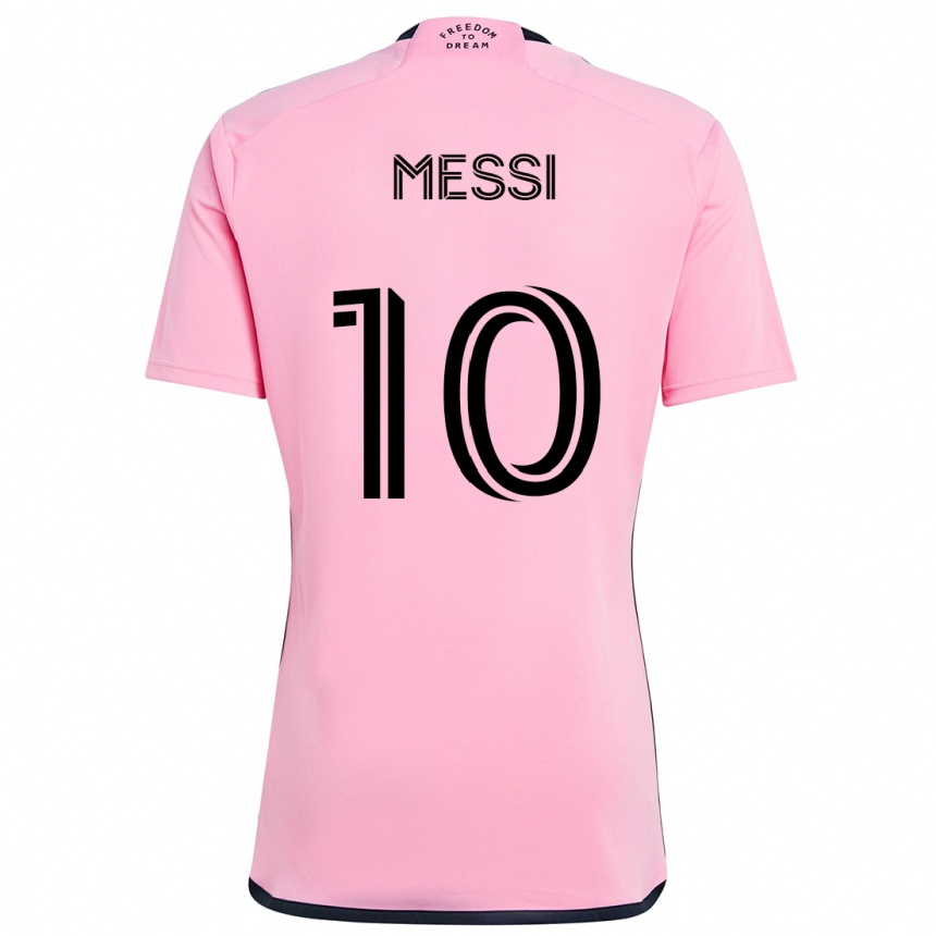 Niño Fútbol Camiseta Lionel Messi #10 Rosa 1ª Equipación 2024/25 México