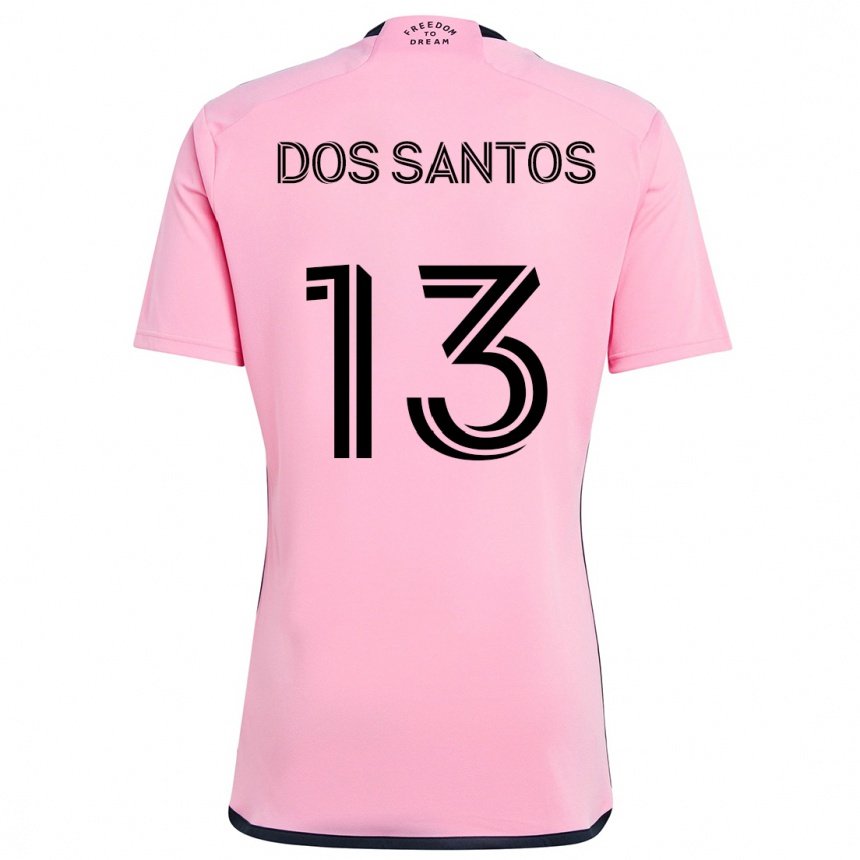 Niño Fútbol Camiseta Cj Dos Santos #13 Rosa 1ª Equipación 2024/25 México