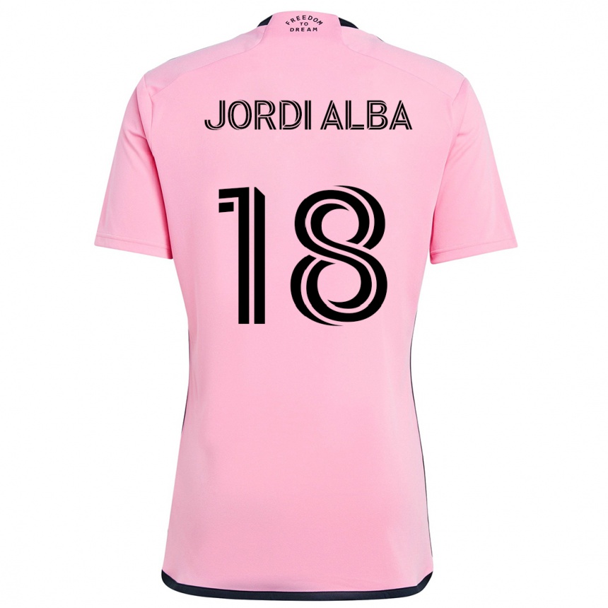 Niño Fútbol Camiseta Jordi Alba #18 Rosa 1ª Equipación 2024/25 México