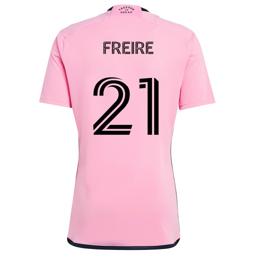 Niño Fútbol Camiseta Nicolas Freire #21 Rosa 1ª Equipación 2024/25 México