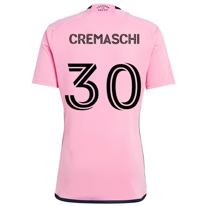 Niño Fútbol Camiseta Benja Cremaschi #30 Rosa 1ª Equipación 2024/25 México