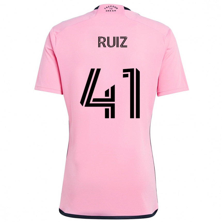 Niño Fútbol Camiseta David Ruíz #41 Rosa 1ª Equipación 2024/25 México