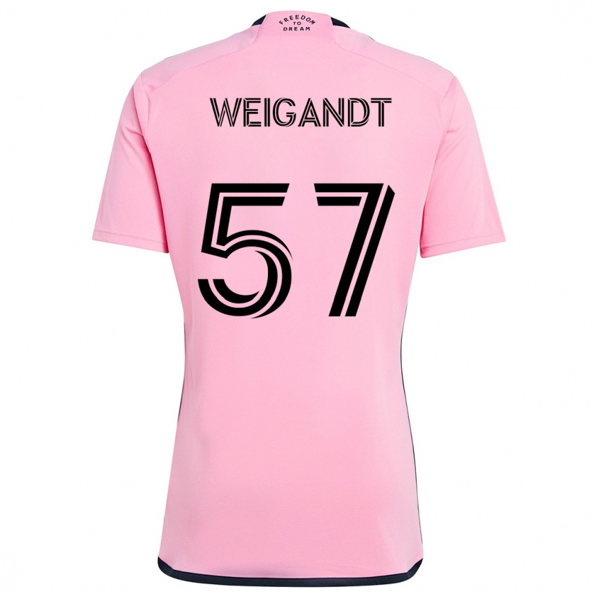 Niño Fútbol Camiseta Marcelo Weigandt #57 Rosa 1ª Equipación 2024/25 México