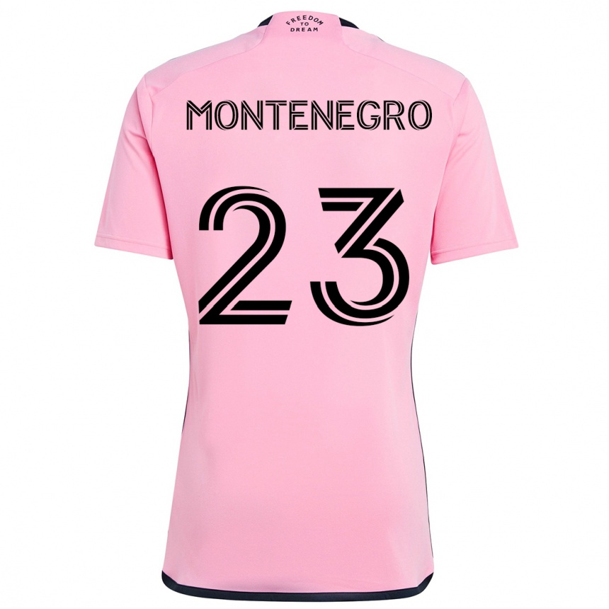 Niño Fútbol Camiseta Ricardo Montenegro #23 Rosa 1ª Equipación 2024/25 México