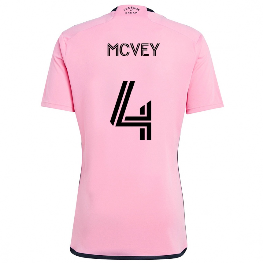 Niño Fútbol Camiseta Christopher Mcvey #4 Rosa 1ª Equipación 2024/25 México