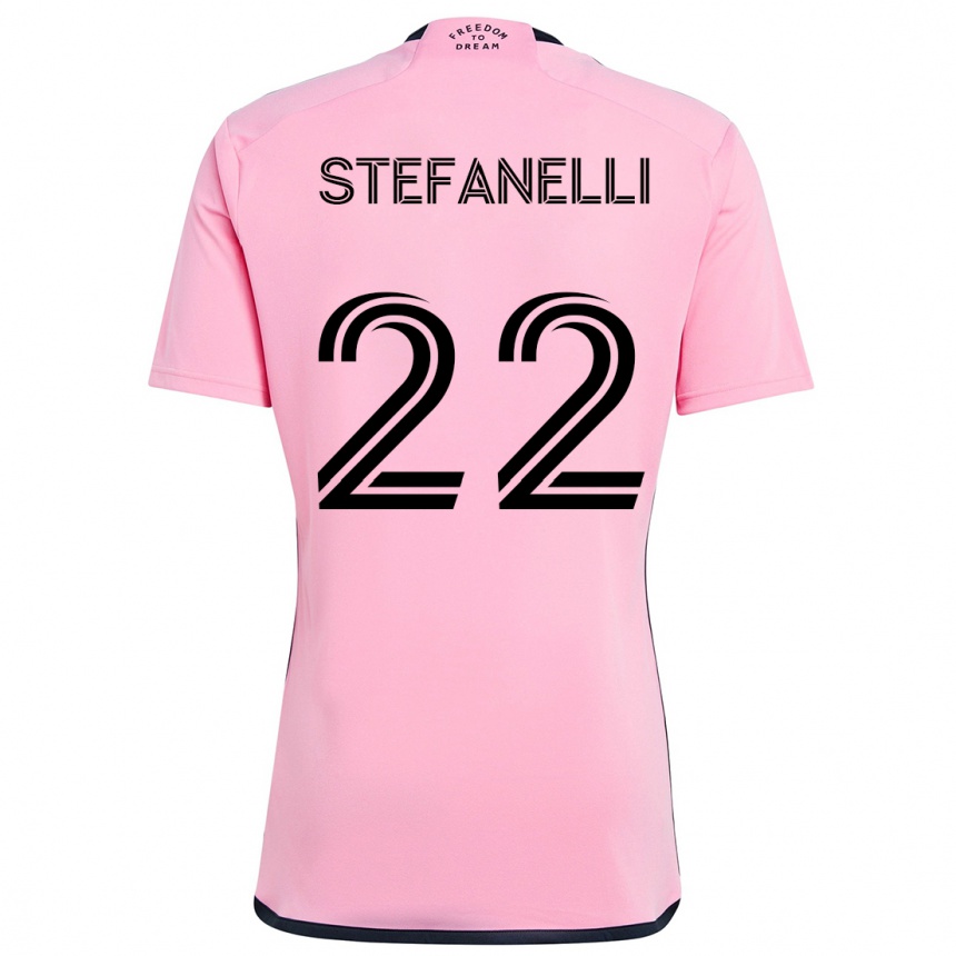 Niño Fútbol Camiseta Nicolás Stefanelli #22 Rosa 1ª Equipación 2024/25 México