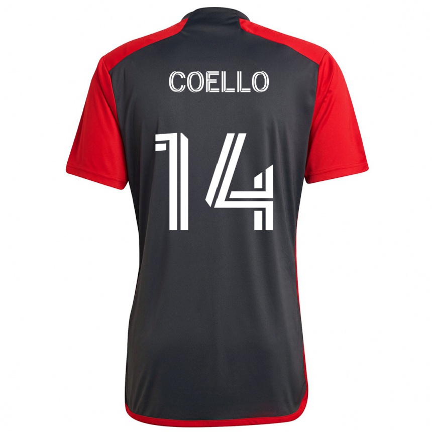 Niño Fútbol Camiseta Alonso Coello #14 Rojo Grayn 1ª Equipación 2024/25 México