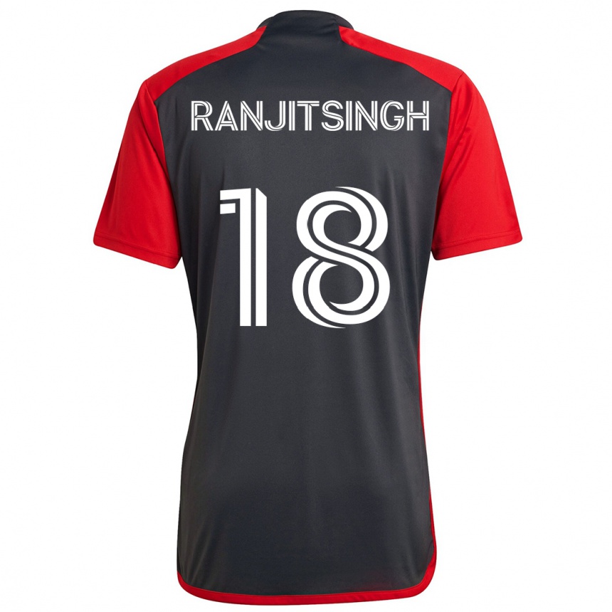 Niño Fútbol Camiseta Greg Ranjitsingh #18 Rojo Grayn 1ª Equipación 2024/25 México