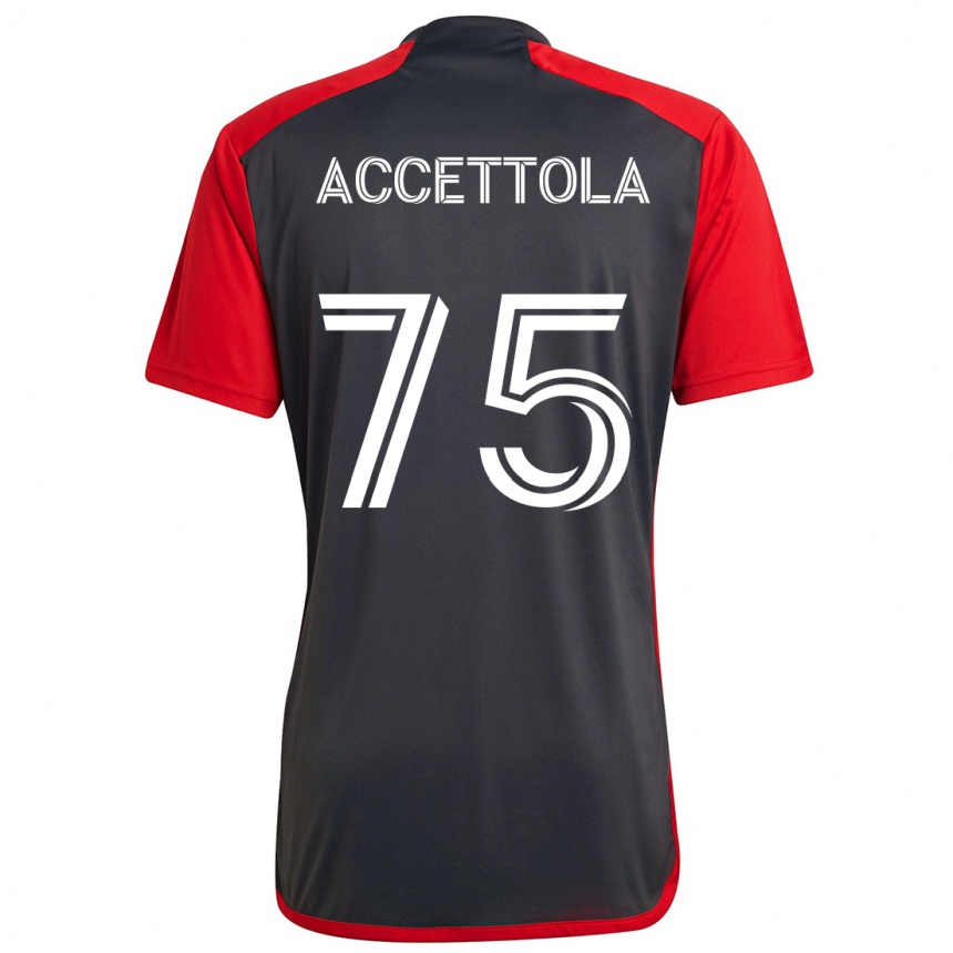 Niño Fútbol Camiseta Luca Accettola #75 Rojo Grayn 1ª Equipación 2024/25 México