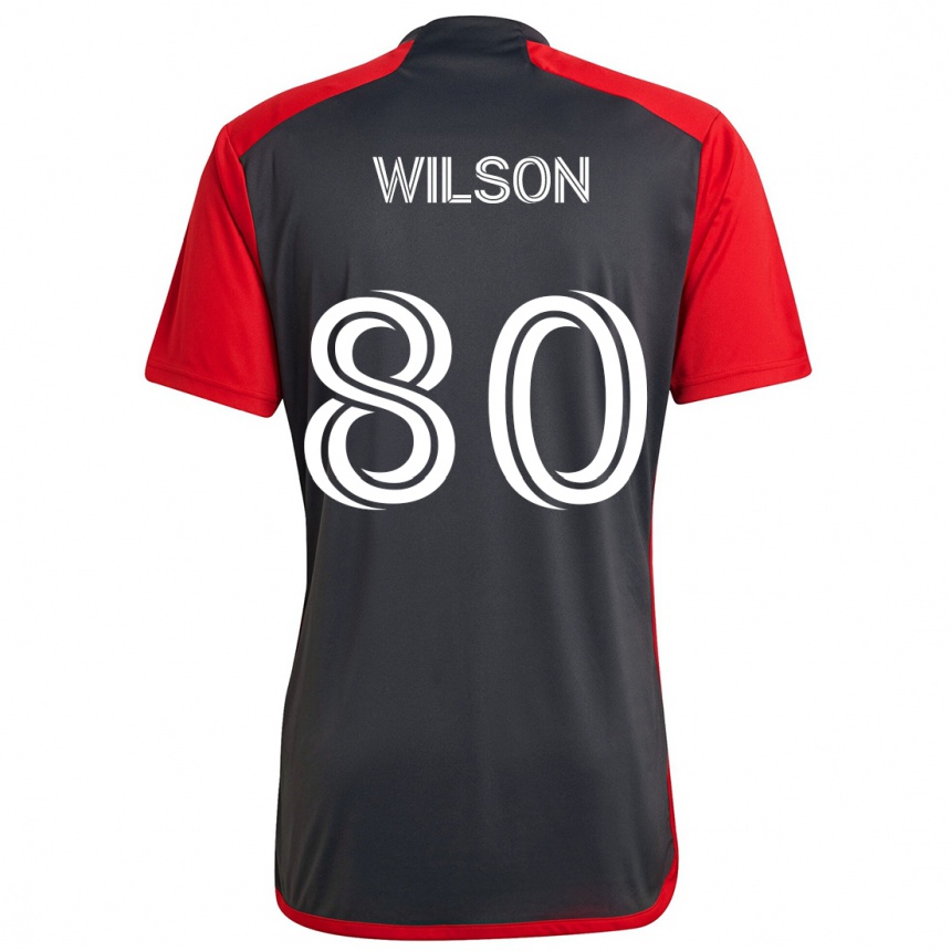 Niño Fútbol Camiseta Shafique Wilson #80 Rojo Grayn 1ª Equipación 2024/25 México