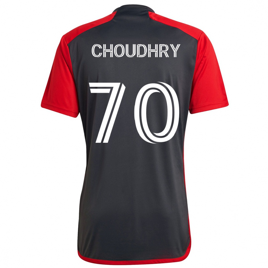 Niño Fútbol Camiseta Benjamin Choudhry #70 Rojo Grayn 1ª Equipación 2024/25 México