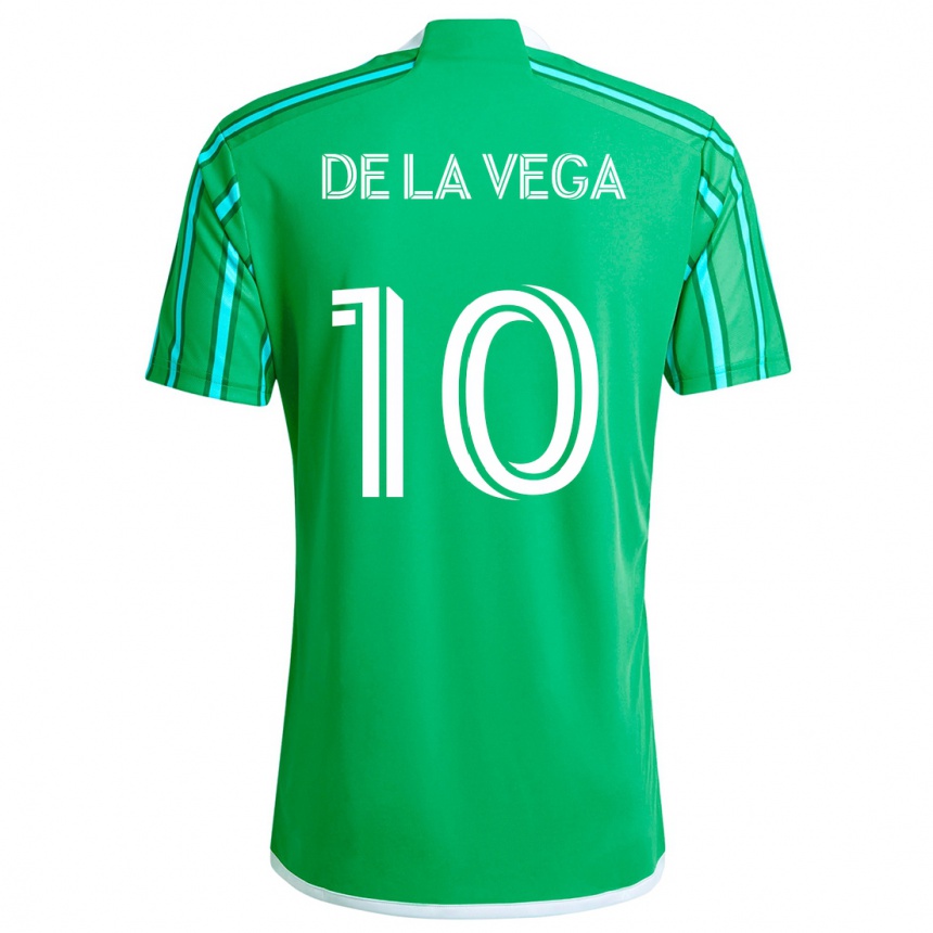 Niño Fútbol Camiseta Pedro De La Vega #10 Verde Blanco 1ª Equipación 2024/25 México