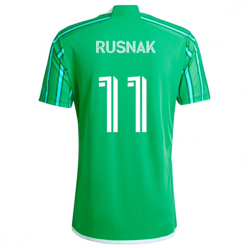 Niño Fútbol Camiseta Albert Rusnák #11 Verde Blanco 1ª Equipación 2024/25 México