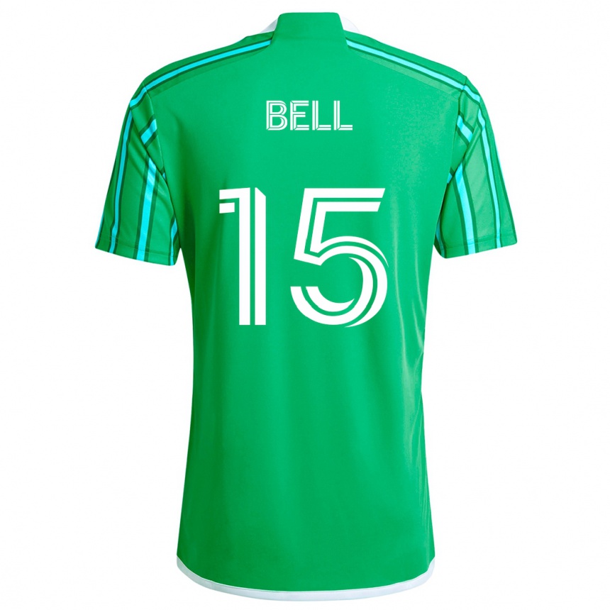 Niño Fútbol Camiseta Jon Bell #15 Verde Blanco 1ª Equipación 2024/25 México