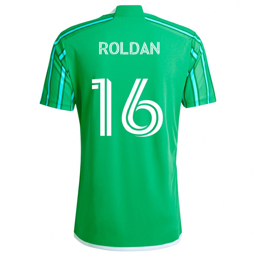 Niño Fútbol Camiseta Álex Roldán #16 Verde Blanco 1ª Equipación 2024/25 México