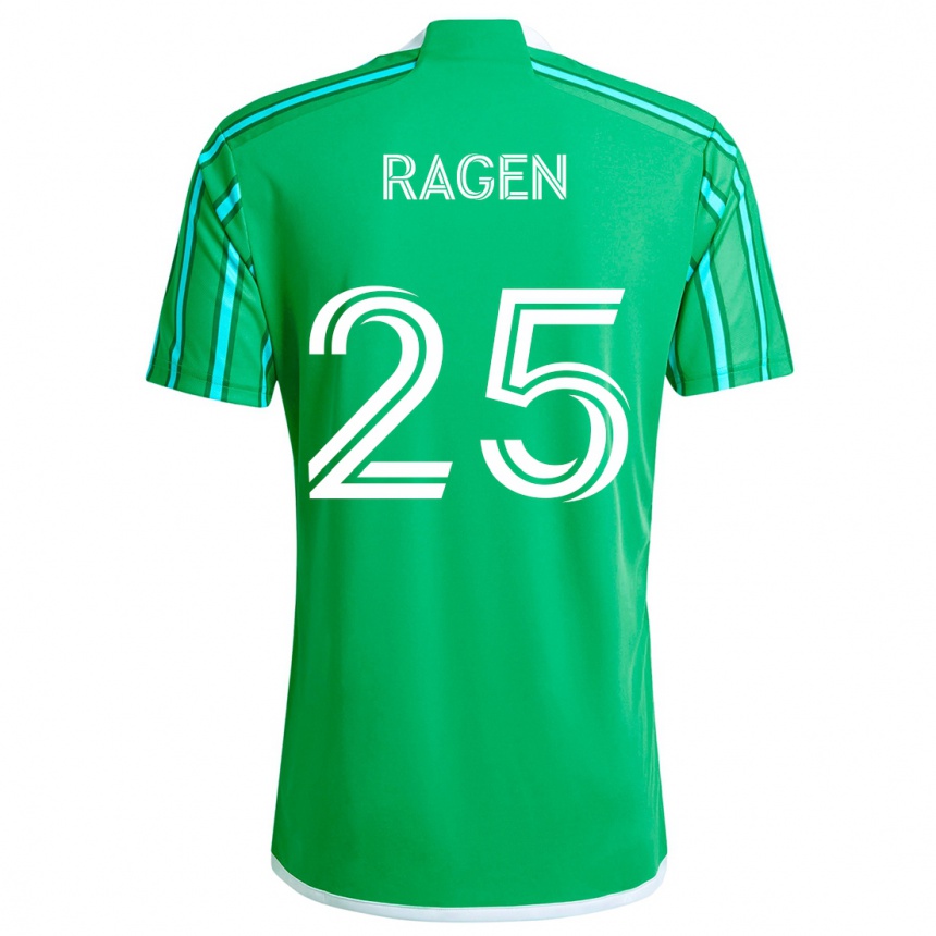 Niño Fútbol Camiseta Jackson Ragen #25 Verde Blanco 1ª Equipación 2024/25 México