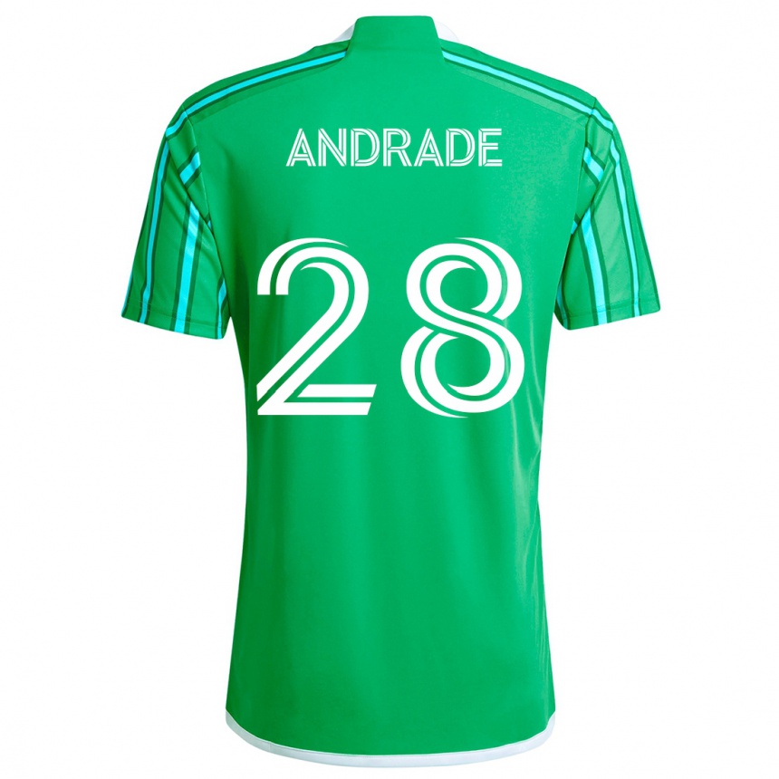 Niño Fútbol Camiseta Yeimar Gómez Andrade #28 Verde Blanco 1ª Equipación 2024/25 México