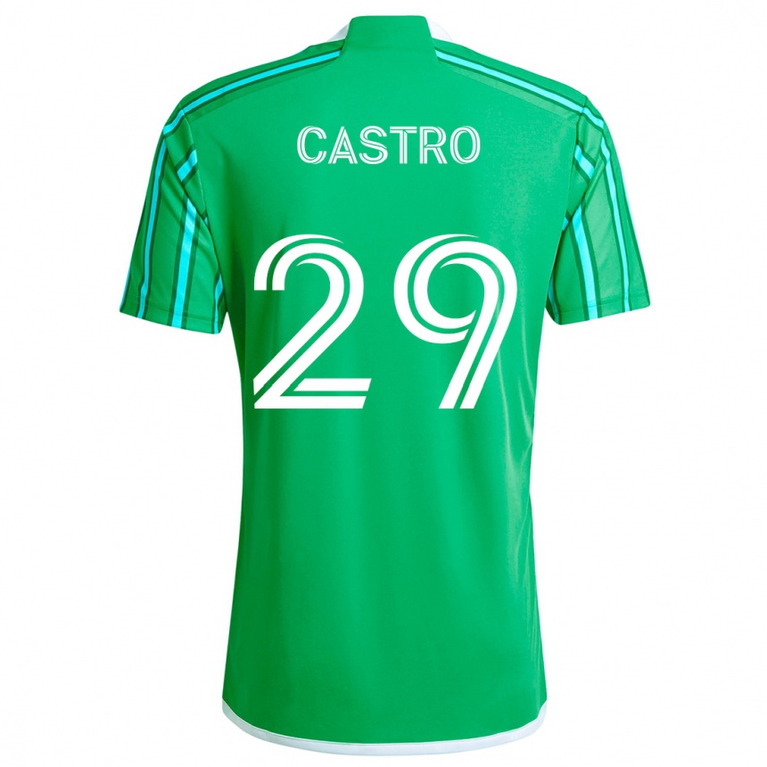 Niño Fútbol Camiseta Jacob Castro #29 Verde Blanco 1ª Equipación 2024/25 México