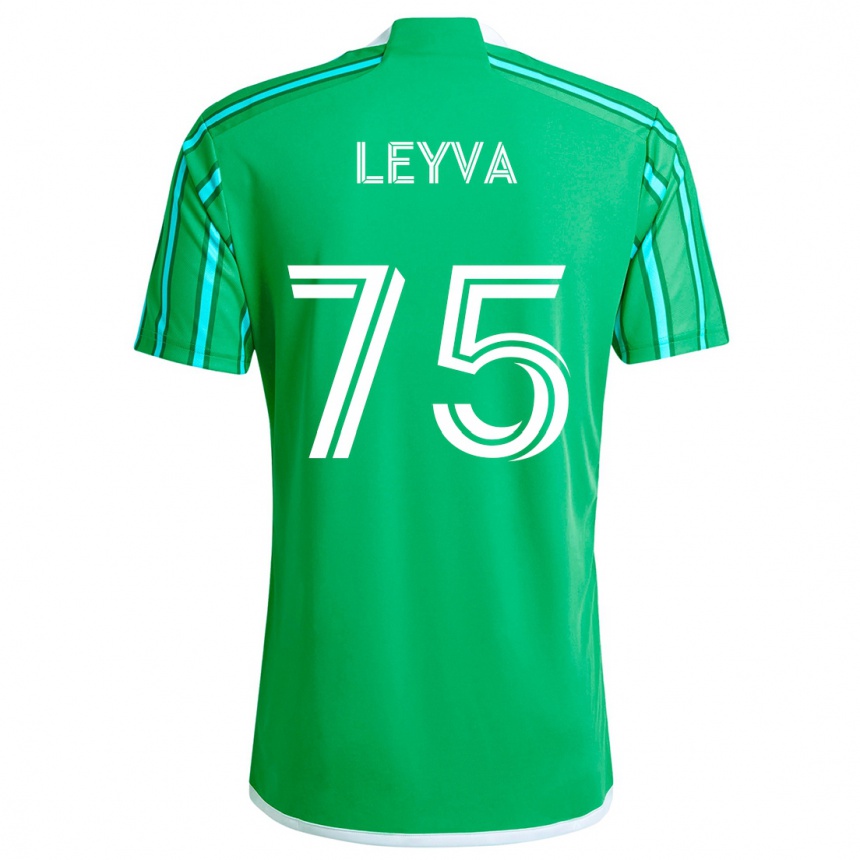 Niño Fútbol Camiseta Danny Leyva #75 Verde Blanco 1ª Equipación 2024/25 México