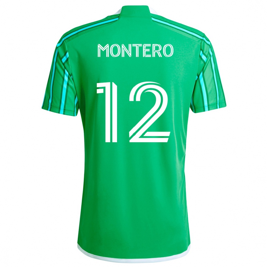 Niño Fútbol Camiseta Fredy Montero #12 Verde Blanco 1ª Equipación 2024/25 México