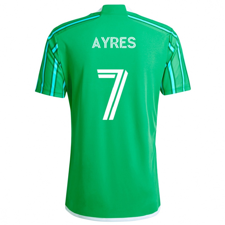 Niño Fútbol Camiseta Melina Ayres #7 Verde Blanco 1ª Equipación 2024/25 México